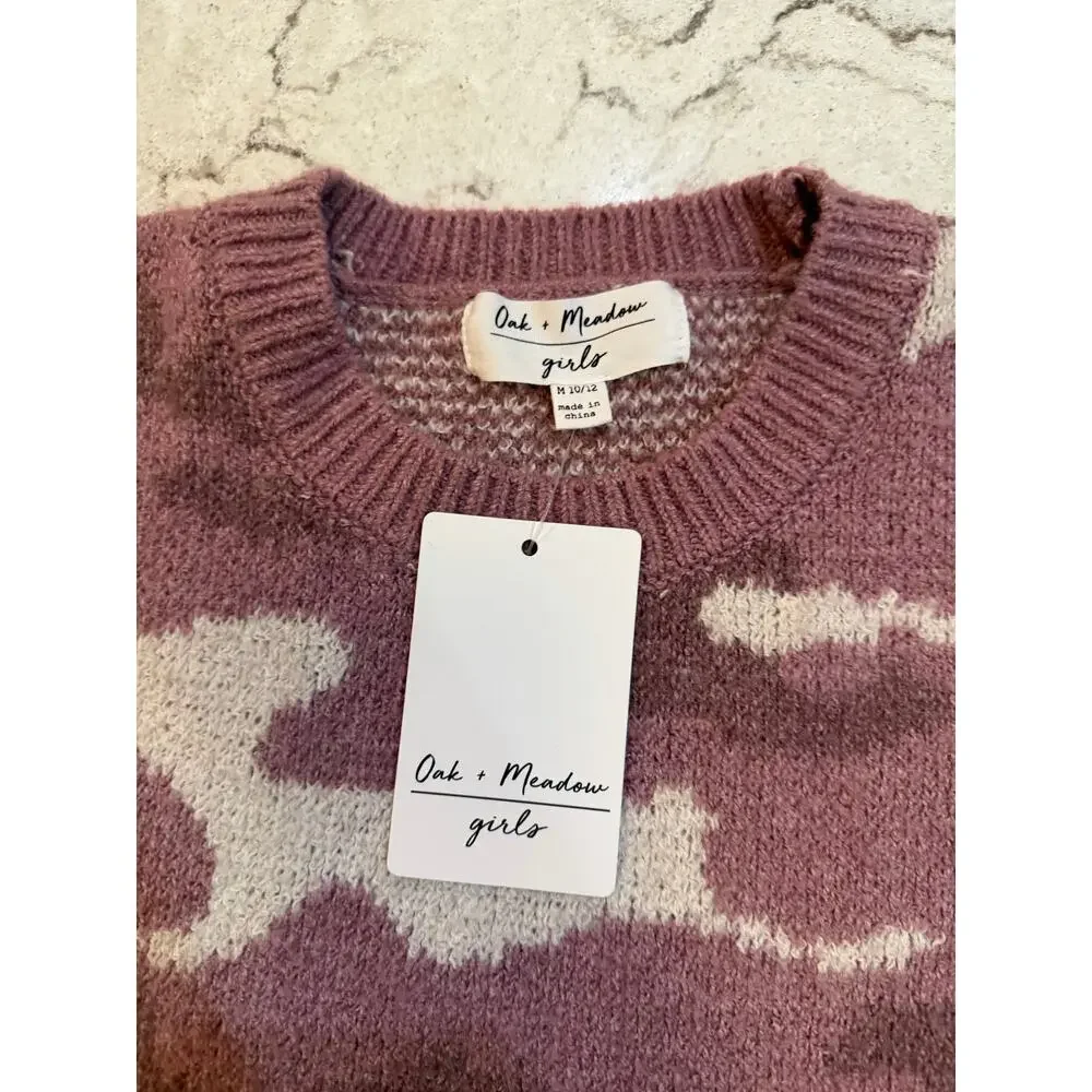 💕 Girls Pink Camo Sweater – Size 10/12 | NWT 💕